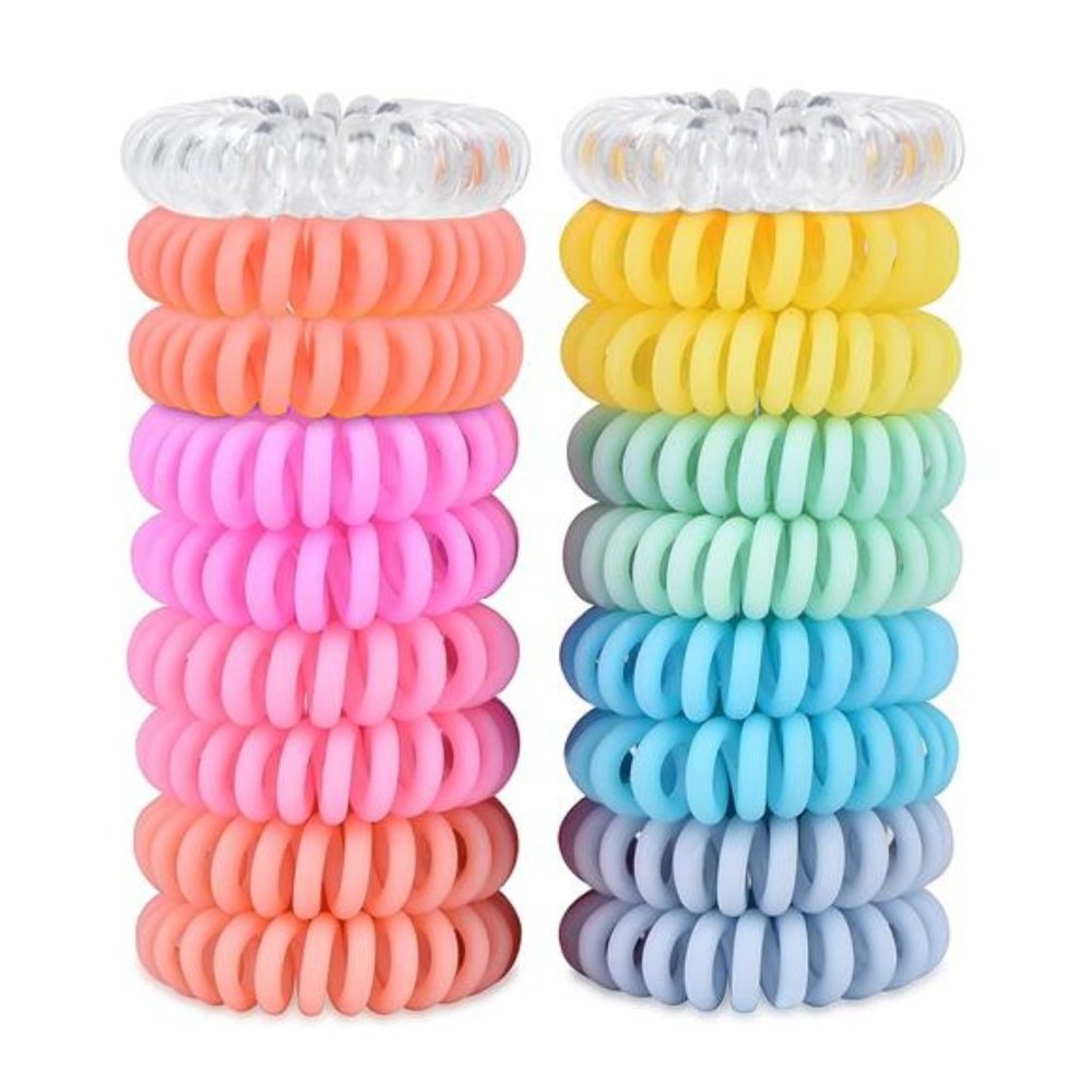 18 Pieces - Macaron Color spiral hair ties - Picture 1 of 4